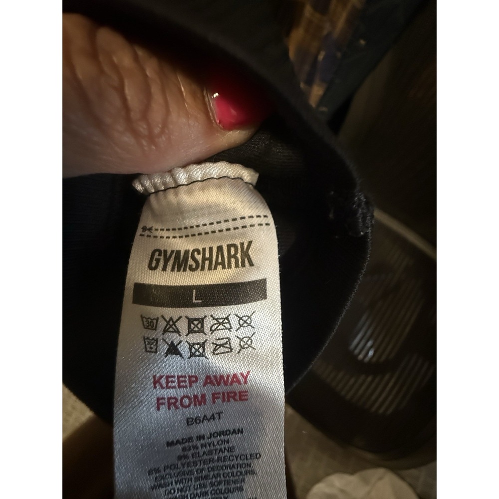 Gymshark Ankle Leggings Black Women's Size Lrg Stretch Elastic Waist Athleisure - Picture 8 of 8